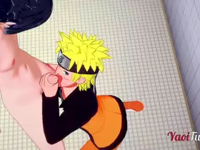 Naruto Yaoi - Naruto & Sasuke Having Sex in School's Restroom and cums in his mouth and ass. Bareback Anal Creampie 1/2